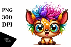Cute Colorful Cartoon Deer | Sublimation | Clipart Product Image 1