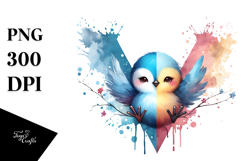 Cute Bird Splashes, PNG Product Image 1