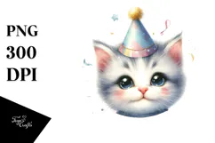 Cute Baby Cat Party Hat PNG Product Image 1