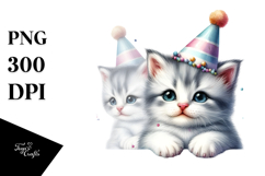 Cute Baby Cat Party Hat PNG Product Image 1