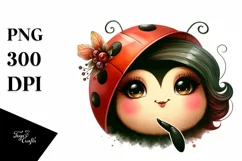Whimsical Funny Ladybug Vintage | Sublimation Clipart Product Image 3