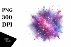 Colorful Purple Watercolor Splash with Glitery Texture | Product Image 3