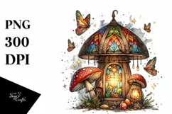 Magical Mushroom with Watercolor Splash PNG Product Image 3