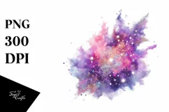 Colorful Purple Watercolor Splash with Glitery Texture | Product Image 1