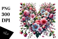 Heart Spring Flowers, Digital Painting PNG Product Image 1