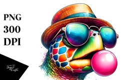 Colorful Turtle Portrait | Sublimation | Clipart Product Image 1