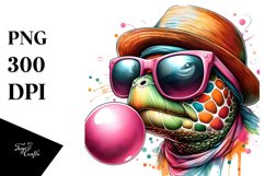 Colorful Turtle Portrait | Sublimation | Clipart Product Image 1