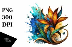Abstract Wooden Stained Freesia | Sublimation Clipart Product Image 1