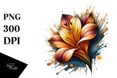 Abstract Wooden Stained Freesia | Sublimation Clipart Product Image 1