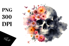 Spring Skull Flowers, PNG Product Image 1