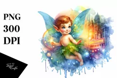 Colorful Baby Fairy with Broadway Stage PNG Product Image 3