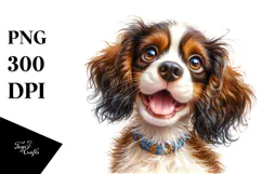 Cute Watercolor Brittany Puppy PNG Product Image 1