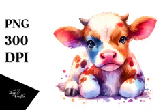 Baby Cow Dressed for Halloween PNG Product Image 1
