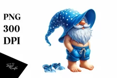 Vibrant Beach Gnome in Blue Accent Clothes | Clipart Product Image 3