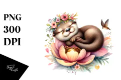 Whimsical Baby Otter PNG Product Image 1