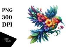 Vibrant Bird with Flowers PNG Product Image 3