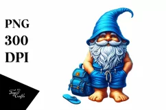 Detailed Beach Gnome in Blue Accent Clothes | Clipart Product Image 3