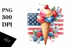 Vintage Ice Cream USA Flag Collors Product Image 3