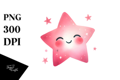Pinkish Shiny Star PNG Product Image 1
