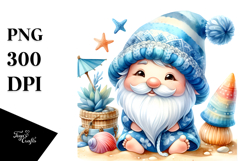 Summer Gnome in Blue | Sublimation | Clipart Product Image 1