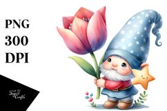Baby Gnome with Tulip Star PNG Product Image 1