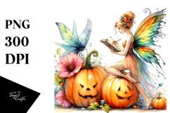 Vibrant Fairy Pumpkin Witch | Clipart Product Image 1