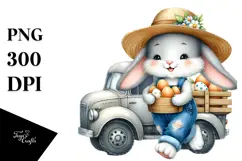 Happy Bunny with Vintage Hat PNG Product Image 1