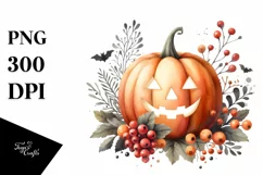a Watercolor Style Simplistic Halloween PNG Product Image 1