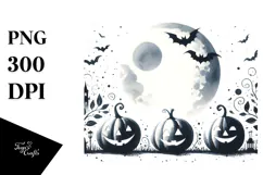Watercolor Pumpkin Retro PNG Product Image 1