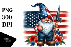 Detailed Patriotism Watercolor Gnome Product Image 1