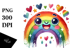 Colorful Rainbow Hearts PNG Product Image 1