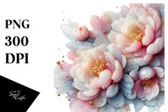 Glossy Peonies | Sublimation | Clipart Product Image 1