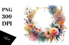 Colorful Gerbera Abstract Gold Frame Product Image 1