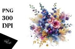 Vibrant Abstract Bouquet with Delphinium Splash | Clipart Product Image 1