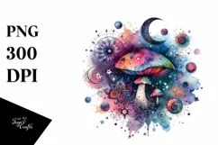 Magical Astral Mushroom | Sublimation | Clipart Product Image 3