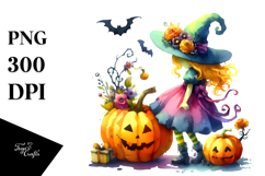 Vibrant Witch Pumpkin Drawing Product Image 1