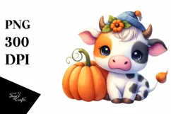 Cute Baby Cow Pumpkin | Clipart Product Image 3