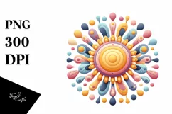 colorful Wimsicall Pastel Sun Clipart Product Image 1