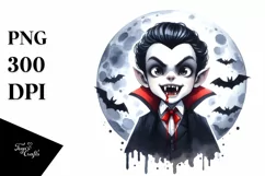 Funny Vampire Halloween Clipart PNG Product Image 3