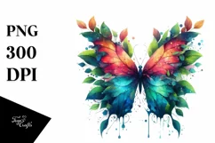 Bored Butterfly Watercolor Clipart PNG Product Image 3