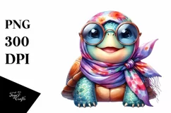 Turtle Silk Scarf Sunglasses Clipart Product Image 1