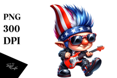 Patriotic Gnome with Punk Haircut PNG Product Image 1