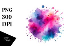 Colorful Magenta Watercolor Background with Drips | Clipart Product Image 3