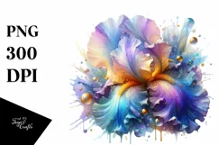 detailed Vibrant Pastel Glossy Iris PNG Product Image 1