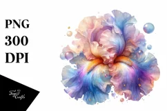 detailed Vibrant Pastel Glossy Iris PNG Product Image 1