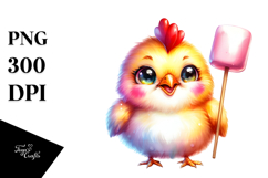 Smiling Cute Baby Rooster PNG Product Image 1