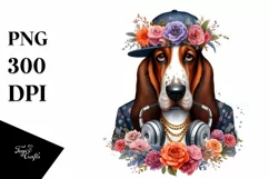 Funny Hip Hop Singer Basset Hound Clipart Product Image 3