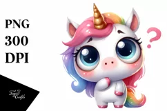 Expressive Unicorn with Big Eyes PNG Product Image 1