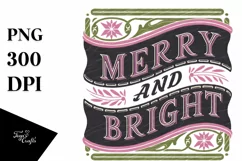 Retro Merry and Bright Christmas Png Product Image 5