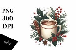 Vintage Hot Cocoa Mug, Transparent PNG Product Image 3
